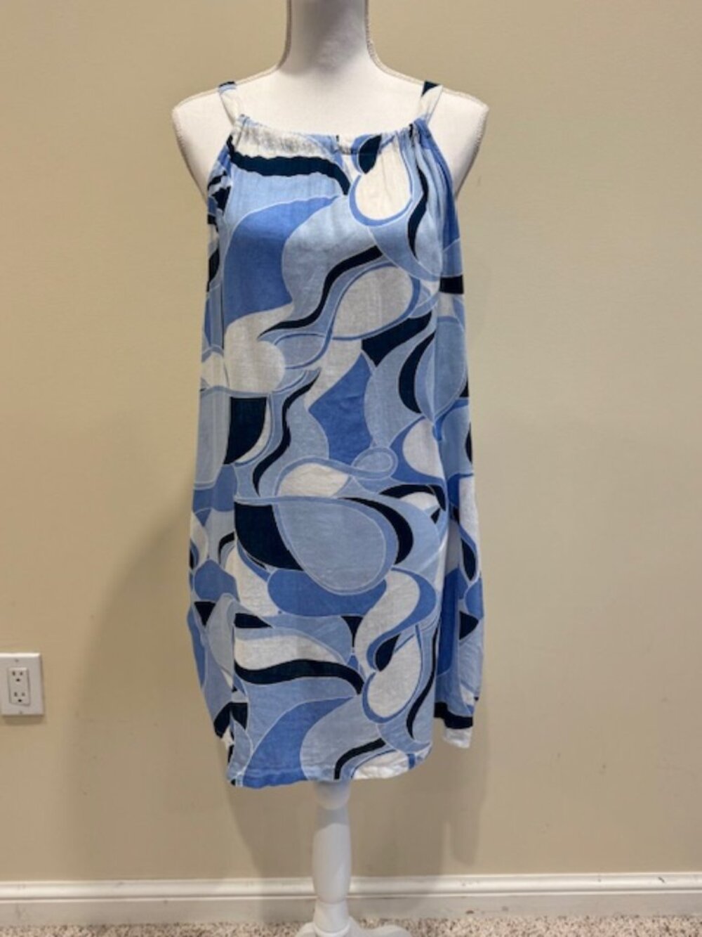 Linen Blend Rachel Zoe Blue and White Cover-Up Sz XL